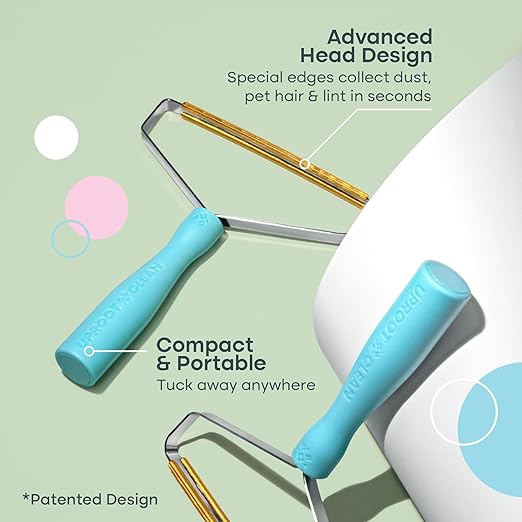 Uproot Cleaner Pro Pet Hair Remover & Electrostatic Pet Hair Removal Glove for Cats & Dogs: Special Multi Fabric Edge Tool for Non-Knit Surfaces, Furniture, Clothes & Car Upholstery – Gets Every Hair!