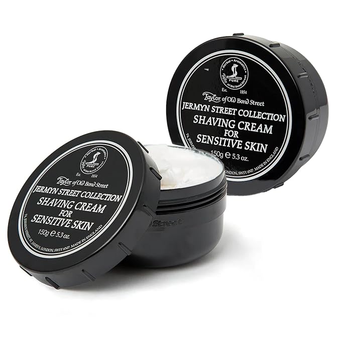 Taylor of Old Bond Street Jermyn Street Fragrance Shaving Cream Bowl 150g (2-Pack) – Rich Lather for Sensitive Skin