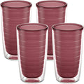 Tervis Clear & Colorful Tabletop Made in USA Double Walled Insulated Tumbler Travel Cup Keeps Drinks Cold & Hot, 16oz - 4pk, Elderberry Wild | Made in USA, Double-wall Insulated, Shatterproof, BPA-Free, Dishwasher Safe, Fits Most Cupholders, Great to G...