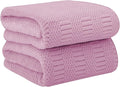 JML Microfiber Bath Towels, Purple, 30" x 60", 2 Pack | Hanging Hook, Lint Free, Oversized, Soft, Super Absorbent, Fast Drying, Use for Sport, Fitness, Yoga, Diamond Cross Grid