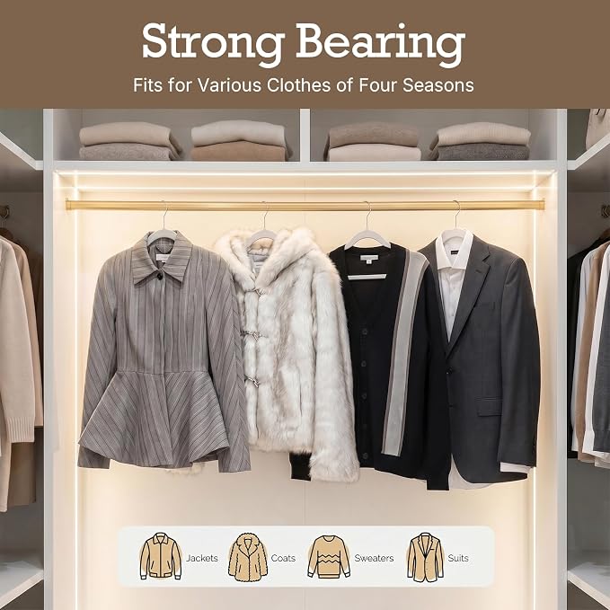 HOUSE DAY White Velvet Hangers 20 Pack, Non Slip Clothes Felt Hanger Heavy Duty for Coat, Premium Slim Space Saving Suit Hangers for Closet Organizer, 360° Rotating Silver Hook