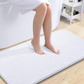 OLANLY Bathroom Runner Rugs 44x24, Extra Soft Absorbent Chenille Bath Rugs, Rubber Backing Quick Dry, Machine Washable Long Bath Mats for Bathroom Floor, Tub and Shower, Home Decor Accessories, White