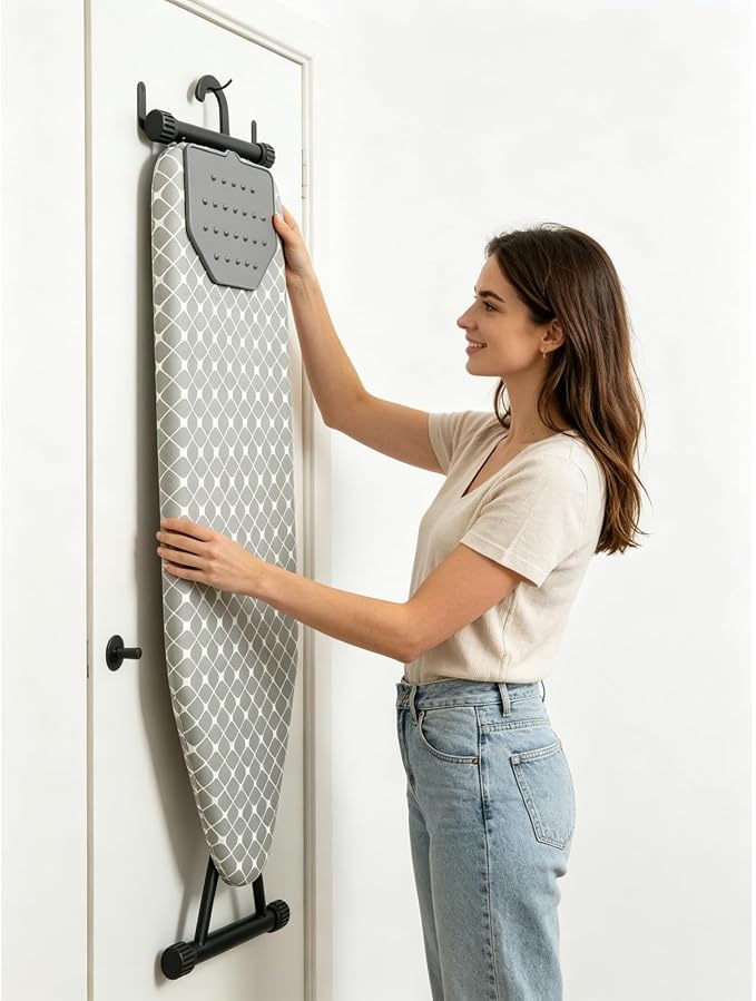 Ironing Board Full Size, Heat Resistant Cover Wide Iron Board, Ultra Thick Padding, Height Adjustable Heavy Sturdy Metal Frame Legs Ironing Stand,Non-Slip Foldable 43"x13" (Cassic)