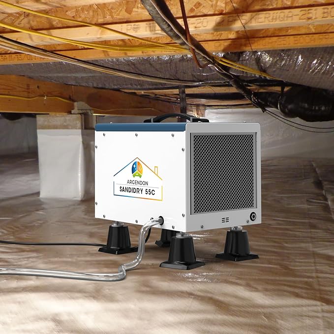 ARGENDON Commercial Dehumidifiers with Pump and Drain Hose for Crawlspace, Basement, 120 PPD Crawl Space Dehumidifier for Large Spaces, Job Site, Under House, Auto Defrost, 5-Year Limited Warranty