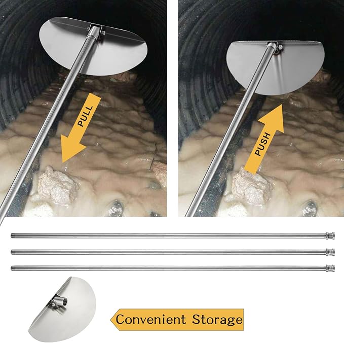 Stainless Steel Culvert Cleaning Hand Tool, For cleaning a 10" diameter culvert pipe, this size designed for culvert pipes with 10" I.D (handle is NOT included) Tool is 8 1/2" wide