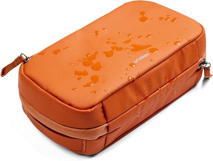 Orbitkey 2-in-1 Tech Accessory Pouch with Detachable Slim Sleeve – Travel Electronics Organizer for Cables, Chargers, Earbuds, Power Bank – Compact Gadget Bag & Portable Tech Storage Case (Terracotta)