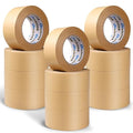 Oleitodh 12 Pack Brown Paper Packing Tape, Kraft Paper Tape Bulk 2" x 55 Yardx 7 mil Gummed Tape for Marking, Sealing Box, Masking, Shipping, Strong Adhesive Easy-to-Tear Waterproof Tape