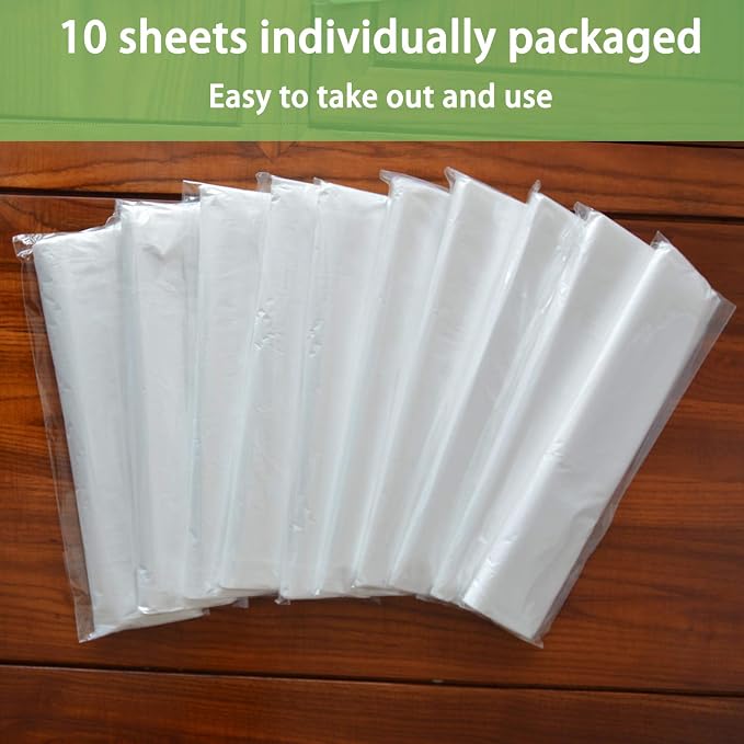 20 Piece Painter Plastic Drop Cloths, Waterproof Anti-dust Furniture Cover, 9x12 Feet Disposable Tarp for Painting and Couch Cover