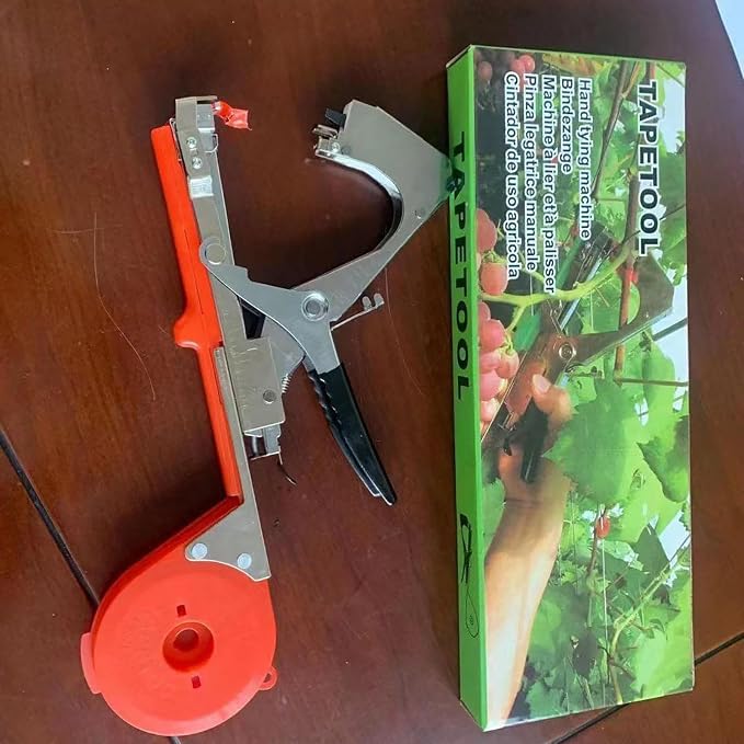 Plant Tying Machine Plant Tying Machine with Green Tape Plant Tape Gun Plant Tying Machine Tool Plant Strapping Machine Garden Agricultural Tools for Grape Tomato Cucumber Vine