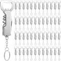 Ziliny 48 Pcs Bottle Opener Keychain Bulk Wine Bottle Beer Opener Keychain 3.27" Stainless Steel Corkscrew Waiter Corkscrew Wine Keyring Gifts for Christmas Bar Party Wedding Home (Silver)