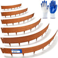 20ft Metal Edging Landscape 6 Pack 6 inch, Decorate Lawn Yard and Fence | Includes a Pair of Gloves, Bendable Hammer-in Steel Edging Landscape, Easy Installation, Adaptable to Various Outdoor Spaces