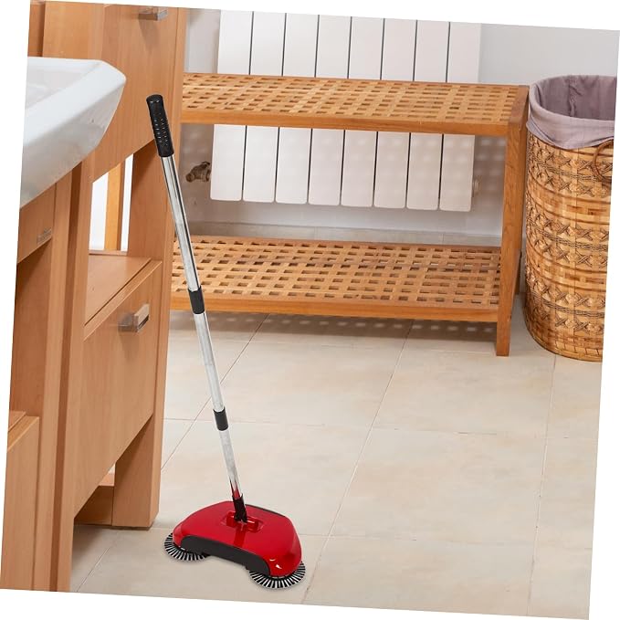 Healifty Push Sweeper Broom and Dustpan 3-in-1 Floor Cleaning Multi-Surface No Electricity Random Color
