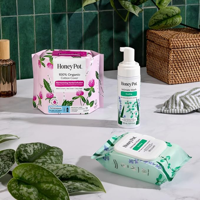 The Honey Pot Company - Feminine Wash - Cooling - Cooling Tingle Effect- Herbal Infused w/Mint, Aloe Vera, Lavender - pH Balanced Feminine Care for Sensitive Skin - 5.51 Fl Oz