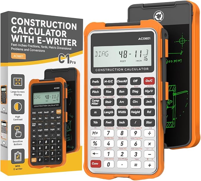 ROATEE Construction Calculator with Pad Silver Industrial & Scientific Engineering Calculator for Contractor