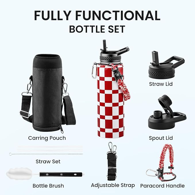 RAYMYLO 2026 Soccer Biggest Event Edition Insulated Water Bottle 40 oz, Nation Flag Design, Best Souvenir & Gift for World Soccer Lover, Vacuum Stainless Steel (Cold for 36Hrs), Leak Proof & Non-BPA