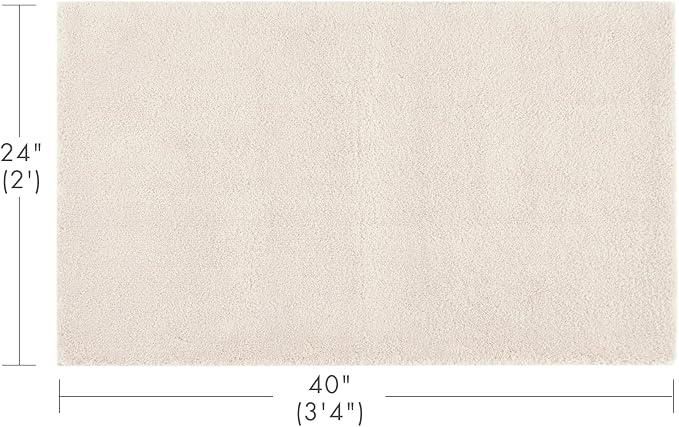 Madison Park Marshmallow Bathroom Rug Non Slip, Luxrurious Plush Bath Mat, Absorbent, Quick Dry, Spa Design Bath Room Décor, 24x40, Natural