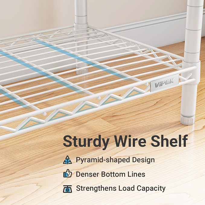 VIPEK V5 Plus Portable Closet Wardrobe Heavy Duty Clothes Rack, Large Free Standing Closet Rack for Hanging Clothes, 85.4" L x 15.7" W x 76.4" H, White