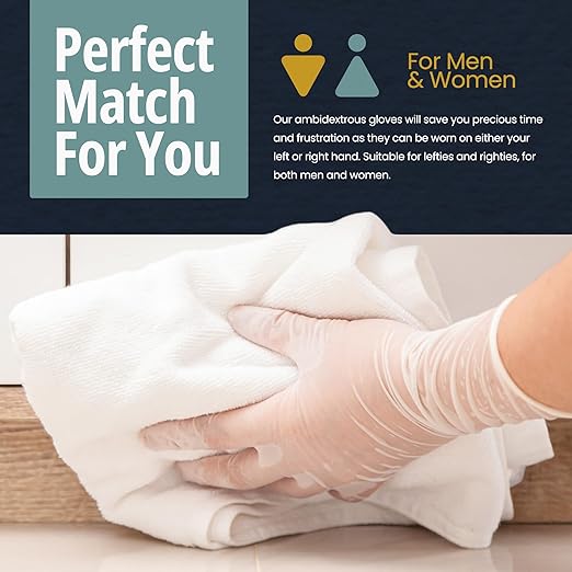 MED PRIDE Vinyl Medical Exam Gloves,Powder & Latex-Free, Medium,100-Count