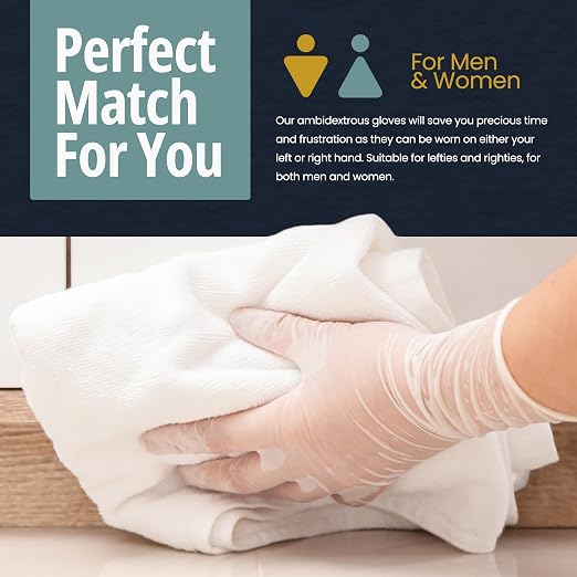 MED PRIDE Vinyl Medical Exam Gloves,Powder & Latex-Free, Small, 100-Ct
