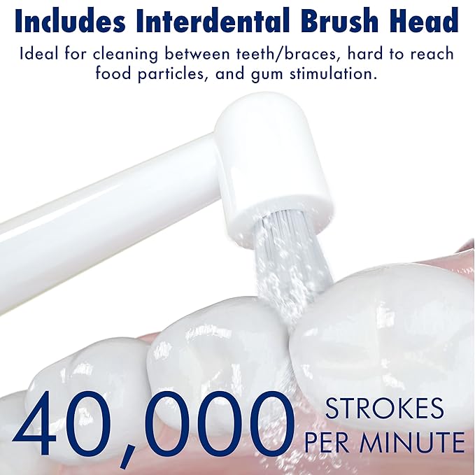 Sonic-FX Duo Rechargeable Electric Toothbrush Set - with 14 Brush Heads, 3 Modes, Smart Auto-Timer, Charging Dock Holder - Dual Handle Electric Tooth Brush for Adults & Kids, White