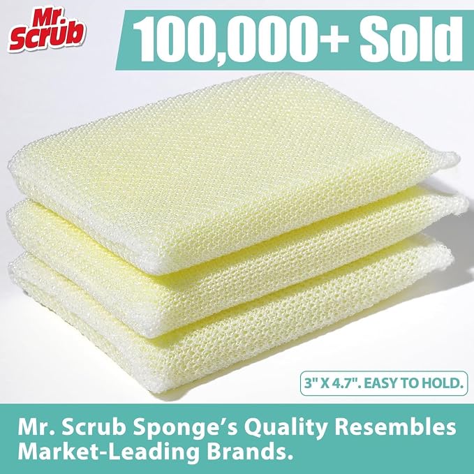 Sponges Kitchen Scrub Dish Sponge Scouring Pad, 6 Pack Cleaning Brush Dishwasher Soap Supplies, Dishwashing Dinnerware Towels Sink Pan Pot Cloth Rags Holder Bathroom Bathtub (Multi Color)