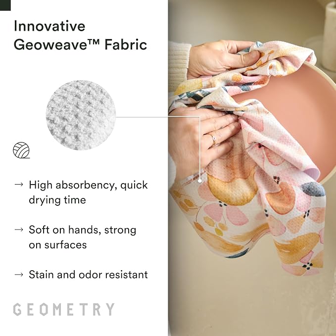 GEOMETRY Kitchen Tea Towels - Quick Dry Microfiber Dish Towels for Kitchen Sleepy Fields, 18" x 30" 1 Pack