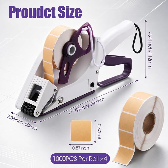 Label Applicator, Target Pasters Gun with 2 Rolls Target Pasters | Manual Applicator Target Paster Gun Hand Held Portable Sticker Labeler for Retail Store Warehouse Targets Repair Yh-30