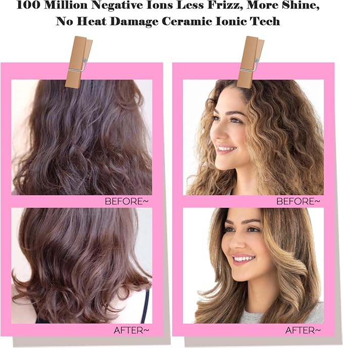 Dual Voltage Travel Hair Dryer Brush, One Step Mini Hot Air Brush Styler & Dryer, Hair Trends Nano Titanium 2 Inch Oval Shape Volumizer, Europe Travel Essentials for Women