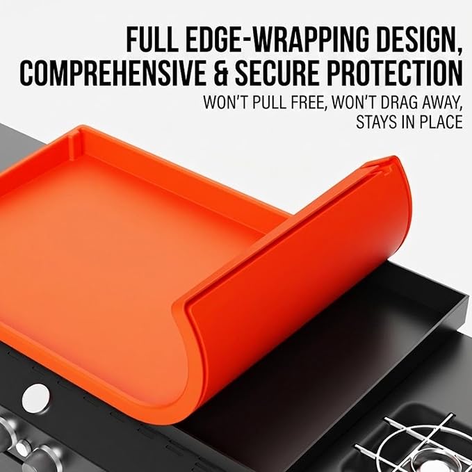 Silicone Grill Mat for Cuisinart Portable Charcoal Grill 18" 2017–2026 | Heavy Duty BBQ Griddle Cover Full-Edge Coverage Tools Mat Countertop-Side Shelf Spatula