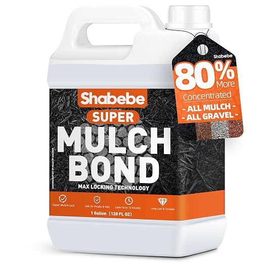Mulch Bond, 1Gallon Rock Glue for Landscaping Heavy Duty Gravel Binder & Stone Adhesive, Fast-Drying, Non-Toxic, Weather-Resistant, Strong Hold for Slopes, Walkways, Mulch Hold & Pine Straw