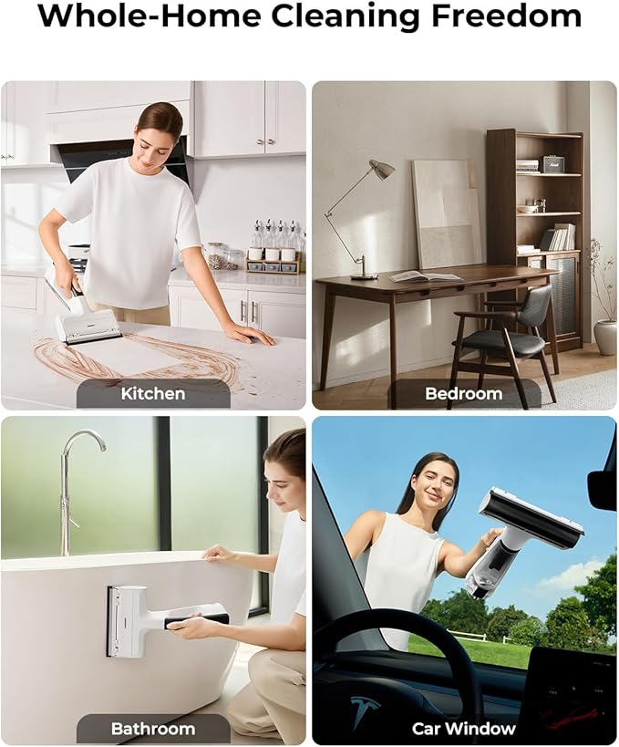 HIZERO H100 Cordless Handheld Spot Cleaner for Counters, Glass, Desks & Windows, Helps Leave a Streak-Free Finish
