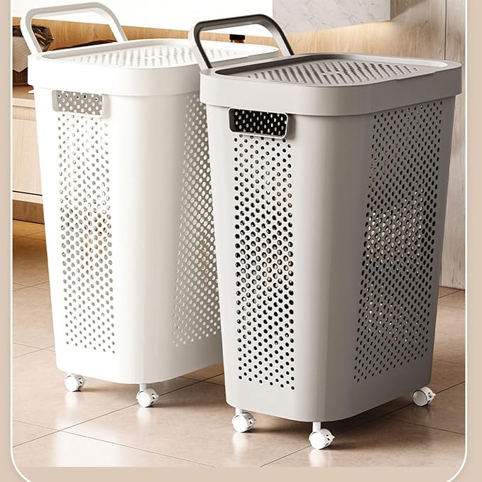 Permanent Polystyrene Storage Basket for Laundry Ventilated for Breathability Large Size Direct Current Neat Modern Aesthetic Ventilated Basket
