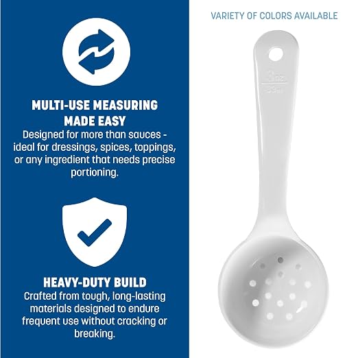 Carlisle FoodService Products 492702 Solid Short Handle Portion Control Spoon
