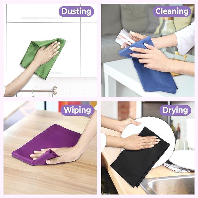 Urban Villa Kitchen Towels Cotton Dish Towels 20”x30” (Set of 12) Multi