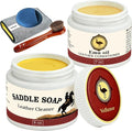 Leather Boot Care Kit, Emu Oil, Saddle Soap for Leather, Professional Leather Cleaner & Conditioner for Horse Tack, Shoes, Bags, Couch, Cowboy & Wood, Deep Clean Moisturize, Repair & Nourish