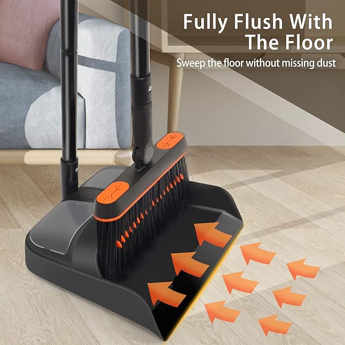 JEHONN Broom and Dustpan for Home, Kitchen