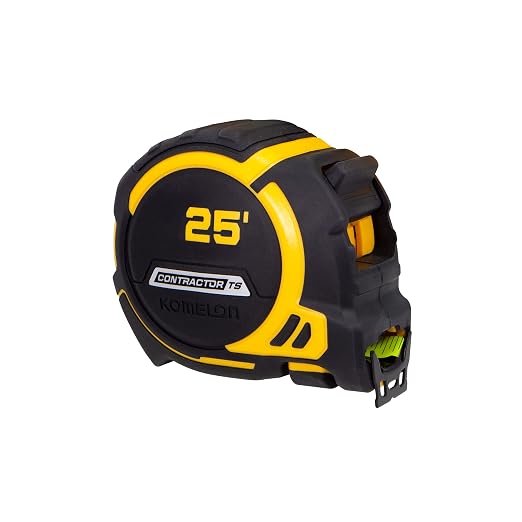 Komelon 25-Ft Contractor TS Wide blade Tape Measure with Backside Printing, Manual Lock, Fat Max(93425)