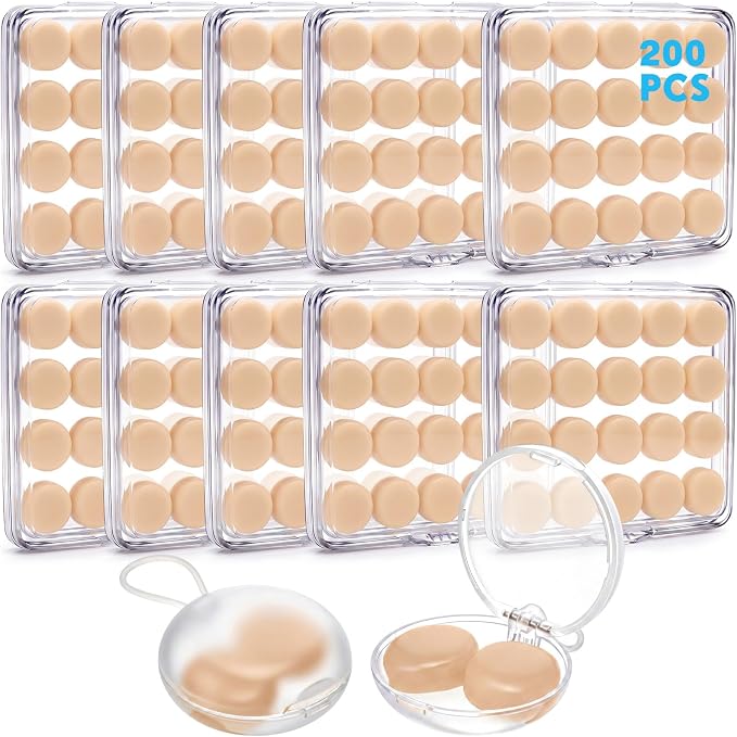 Relaxweex 200 Pcs Wax Earplugs Bulk Moldable Silicone Wax Earplugs for Sleeping 32 db Gel Ear Plugs for Noise Canceling Reduction Swimming Hearing Protection Shooting Construction Work(Clear)