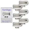 Flamingo Women's Original Razor Blade Refill Cartridges for Women - 6 Count - 5-Blade Shaving Razors for Women