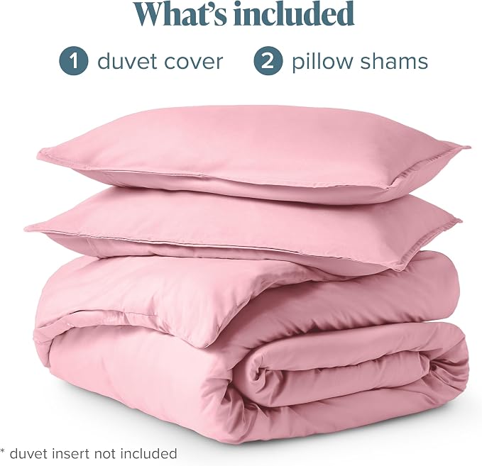 Bare Home Bedding Duvet Cover King Size - Premium 1800 Super Soft Collection - Lightweight, Cooling - Soft Breathable Bedding Duvet Cover (King, Light Pink)