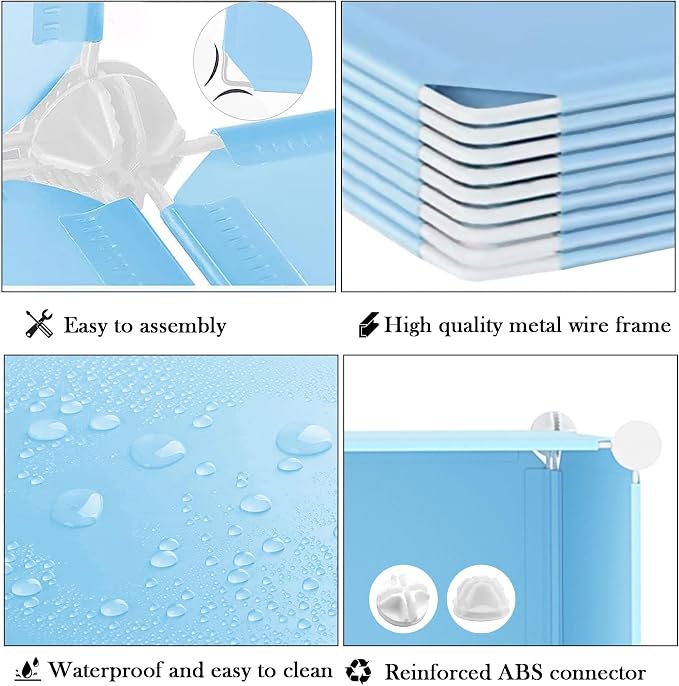 AWTATOS Cube Storage Organizer Protable Closet Organizers and Storage for Kids DIY Stackable 12 Cube Storage Shelves Clothes Organizer for Bedroom, Home, Blue