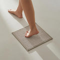TYUU Small Bathroom Rugs, Non Slip Washable Bath Rugs Super Absorbent Bathroom Rug Thin Quick Dry Low Pile Bath Mats, Beige 12"x12"