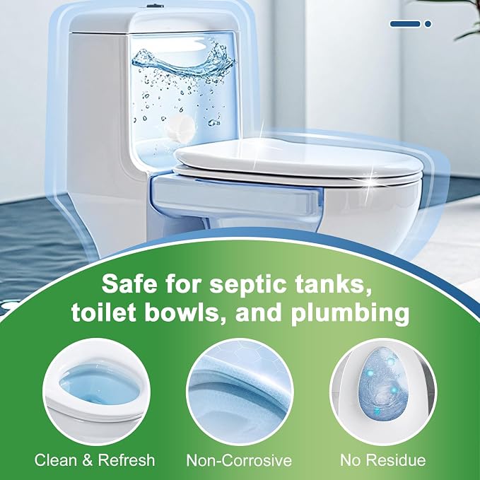 Msvvko Toilet Bowl Cleaner Tablets - 30 Pack Automatic Cleaners with Bleach, Slow-Releasing Toilet Tank Cleaners for Deodorizing & Descaling, Household Toilet Cleaners against Tough Stains