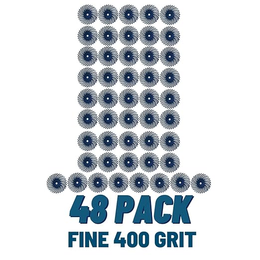 Dedeco Sunburst Radial Bristle Discs 48-Pack - 7/8" Curved - Blue 400 Grit (Fine) - Aluminum Oxide for Polishing & Finishing