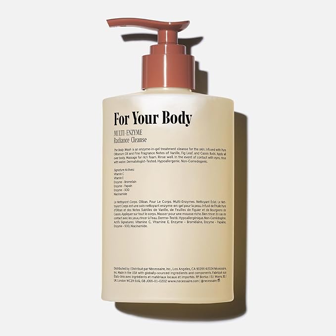 Nécessaire The Body Wash Olibanum - Multi-Oil Shower Gel Body Wash for Women + Men. Non-Comedogenic + Hypoallergenic for Sensitive Skin with Niacinamide. 500ml/16.9 fl oz