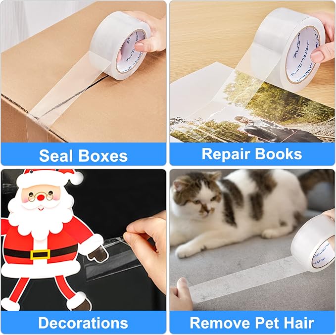 JARLINK Clear Packing Tape (6 Rolls), Heavy Duty Packaging Tape for Shipping Packaging Moving Sealing, 2.7mil Thick, 1.88 inches Wide, 60 Yards Per Roll, 360 Total Yards | 2.7mil Thick and 1.88" Wide. 60 Yards per Roll, 360 Total Yards. Moving Supplies...