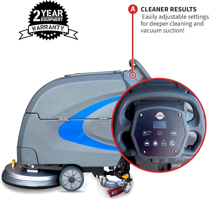 20” Auto Floor Scrubber Cleaner with Power Mop Brush Squeegee Cordless 24V Battery Powered