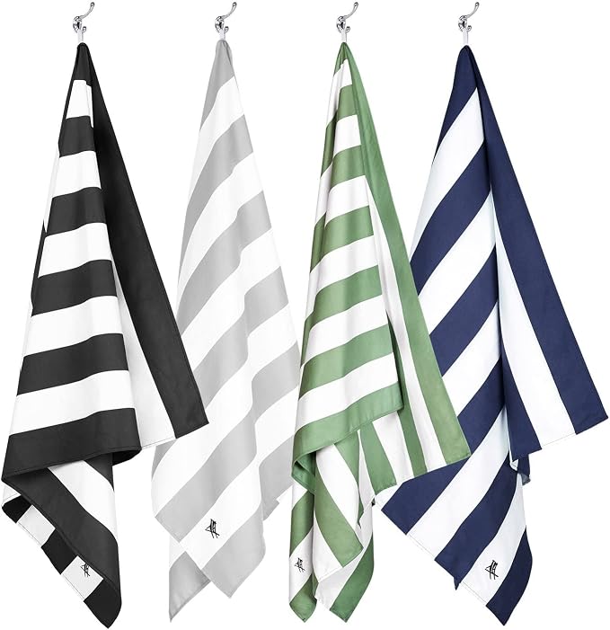 Dock & Bay Beach Towel - Quick Dry, Sand Free - Compact, Lightweight - 100% Recycled - Includes Bag - Cabana - Cayman Khaki - Large (160x90cm, 63x35)