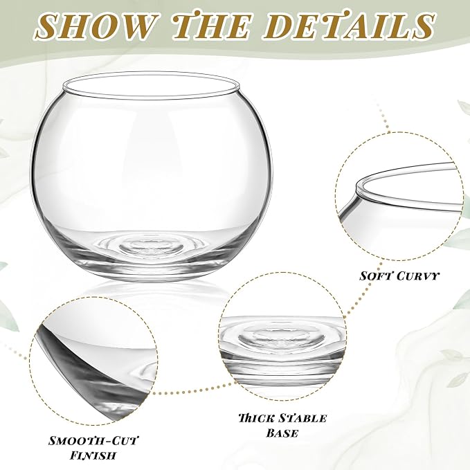 4 Pcs Fish Bowl Bubble Vase Bulk,6.1" h X 7.87" w