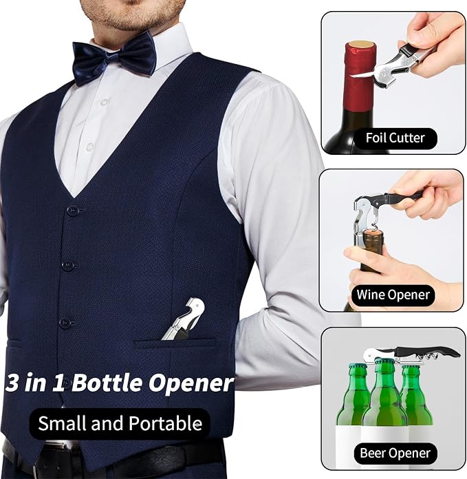 24 PCS Waiter Corkscrew Wine Opener Bulk,70 g Heavy Duty Wine Keys | 70g (2.47 oz),Bulk Wine Bottle Opener,Stainless Steel Double Hinged Wine Key for Serves,Bartenders (Black)
